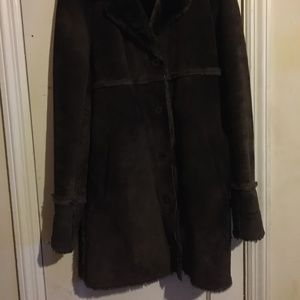 Express Brown Suede Coat w/Fur Lining (Small)